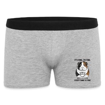 Its Fine Im Fine Kaffee Meerschweinchen - Männer Boxer Shorts - Grau meliert - Vorne