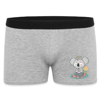 Zen-Koala auf Lotus - Männer Boxer Shorts - Grau meliert - Vorne