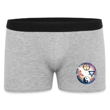 Équilibre Cosmique Yin Yang et Sceaux Sacrés - Boxer Homme - gris chiné - Devant