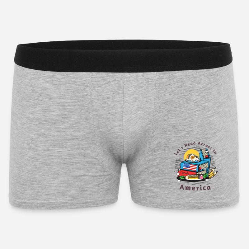 Lesen Sie Quer durch Amerika Hamster - Männer Boxer Shorts - Grau meliert