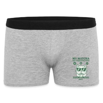 Mon matcha va tout arranger. Drôle de matcha. - Boxer Homme - gris chiné - Devant