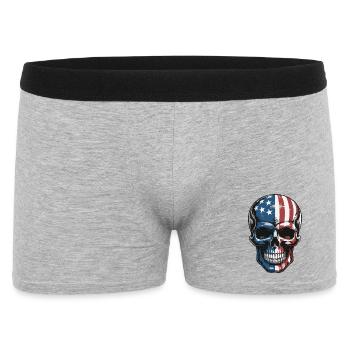 USA Totenkopf - Patriot Skull Design - Men's Boxer Shorts - heather grey - Front