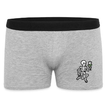 Dancing Skeleton with Rose Funny Halloween - Men's Boxer Shorts - heather grey - Front