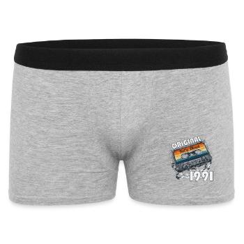 35. Geburtstag Geschenk Mann Frau März 1991 - Männer Boxer Shorts - Grau meliert - Vorne