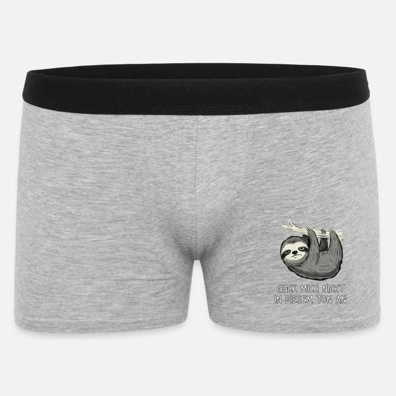 Faultier Spruch Lustig Sarkasmus - Männer Boxer Shorts - Grau meliert