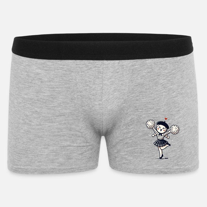 Niedliches Mädchen mit Pompons Pantomime - Männer Boxer Shorts - Grau meliert