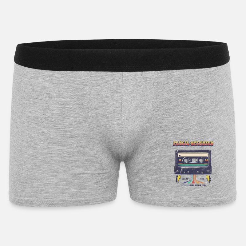 Bande rétro actionnée au crayon - Boxer Homme - gris chiné