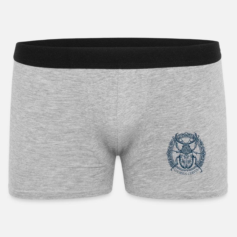Lucanus Servus - Hirschkäfer - Männer Boxer Shorts - Grau meliert