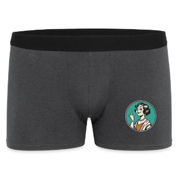 Retro Sass: Vintage-Pinup-Mittelfinger - Männer Boxer Shorts - Anthrazit - Vorne