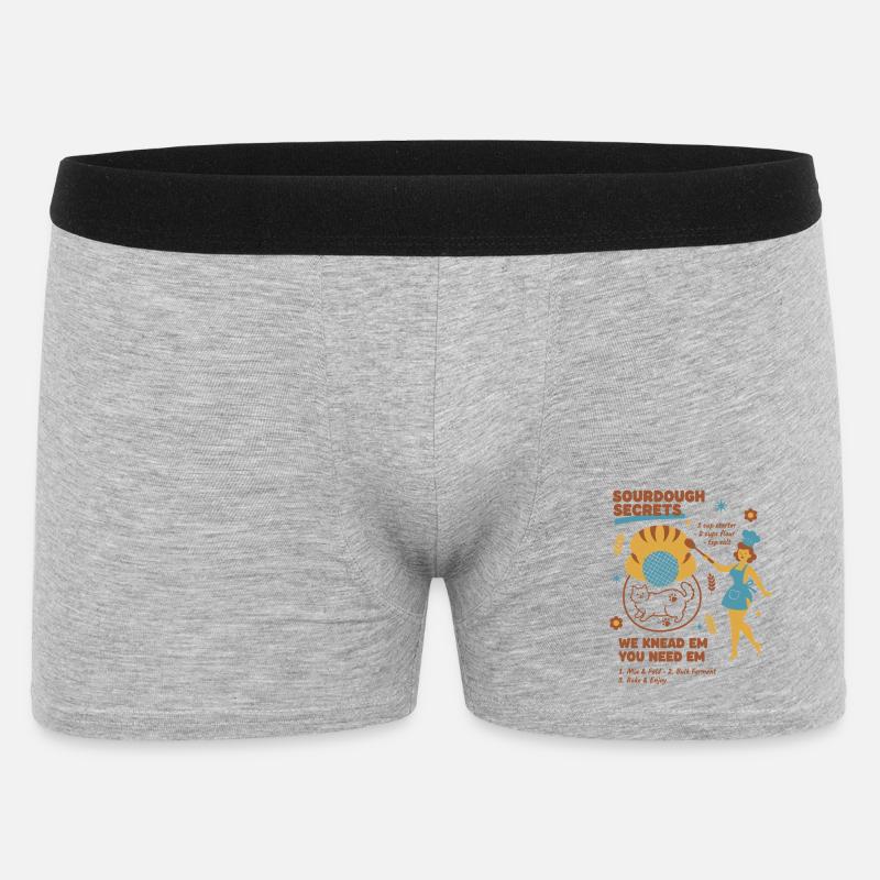 Sauerteig-Geheimnisse Brotbacker Sauerteigbäcker - Männer Boxer Shorts - Grau meliert