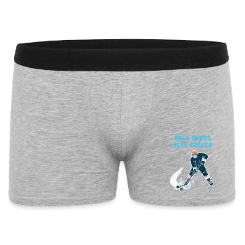 Hockey sur glace : seuls les idiots jouent au football ! - Boxer Homme - gris chiné - Devant