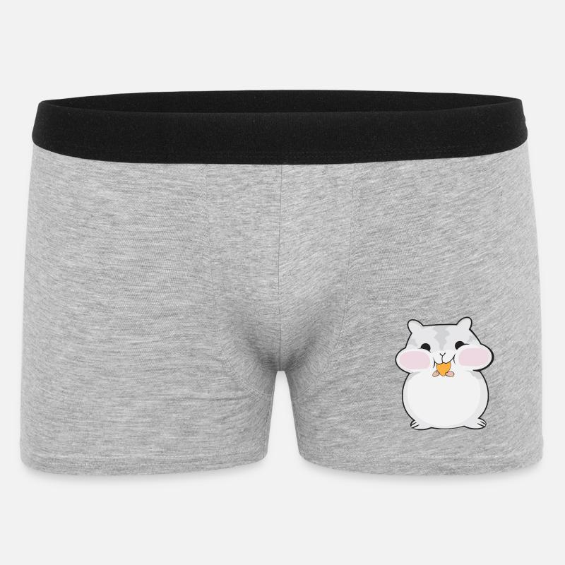 Dessin animé de hamster dodu mignon - Boxer Homme - gris chiné