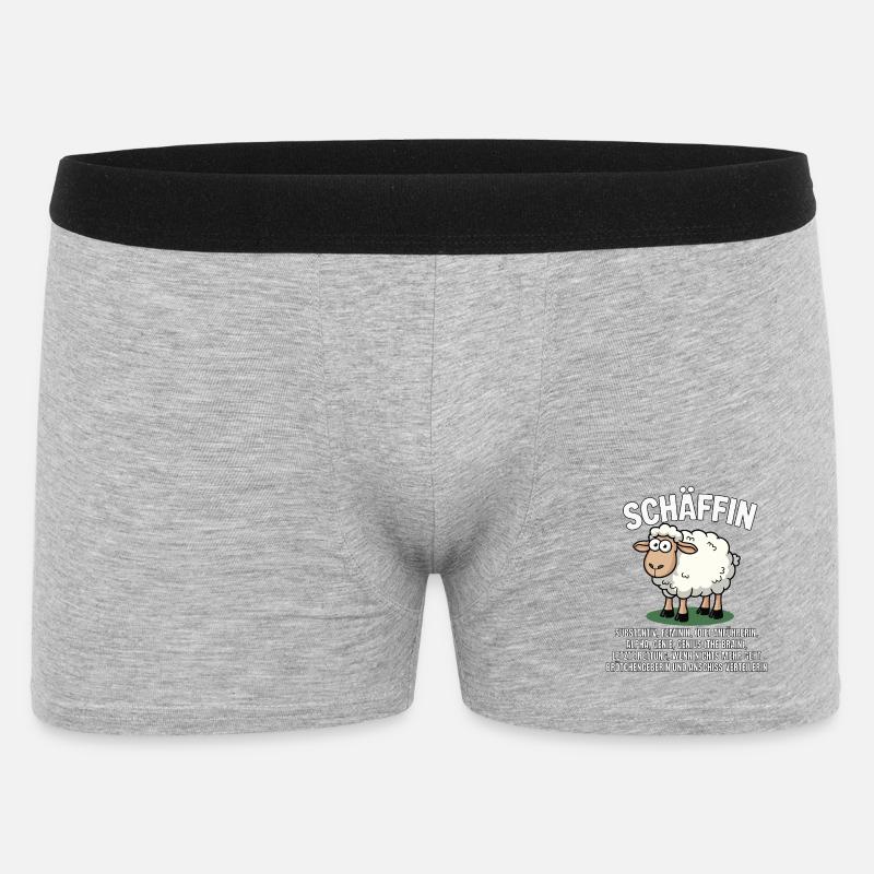 Schäffin - Alpha Schaf mit Sonnenbrille - Männer Boxer Shorts - Grau meliert