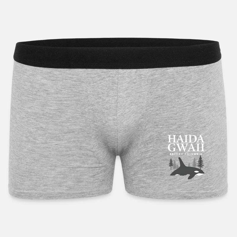 Haida Gwaii Orca - Männer Boxer Shorts - Grau meliert