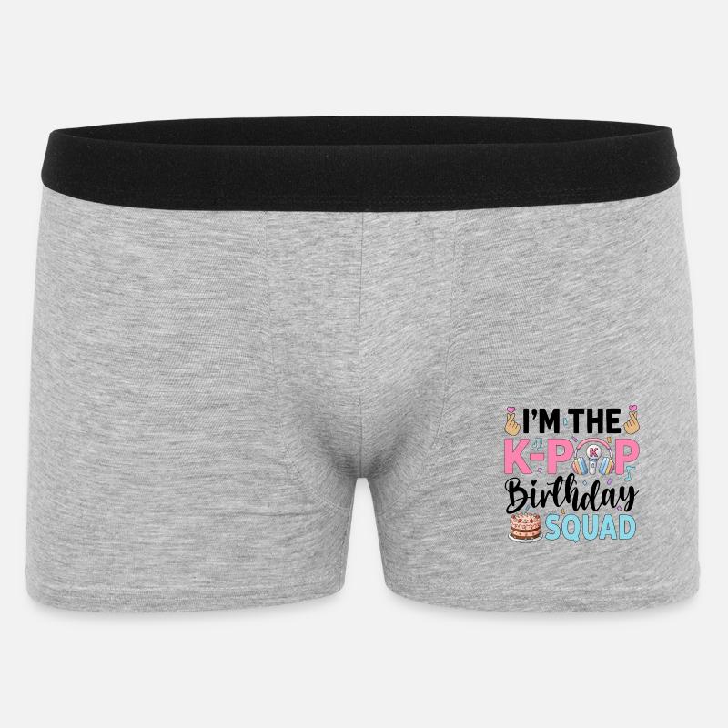 I'm The K-Pop Birthday Squad - Männer Boxer Shorts - Grau meliert
