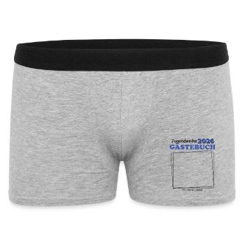 Jugendweihe 2026 Gästebuch für Jugendliche Jungen - Männer Boxer Shorts - Grau meliert - Vorne