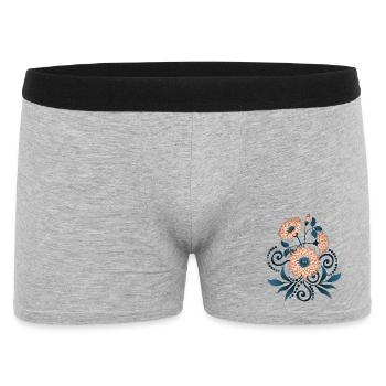 Blumen - Männer Boxer Shorts - Grau meliert - Vorne