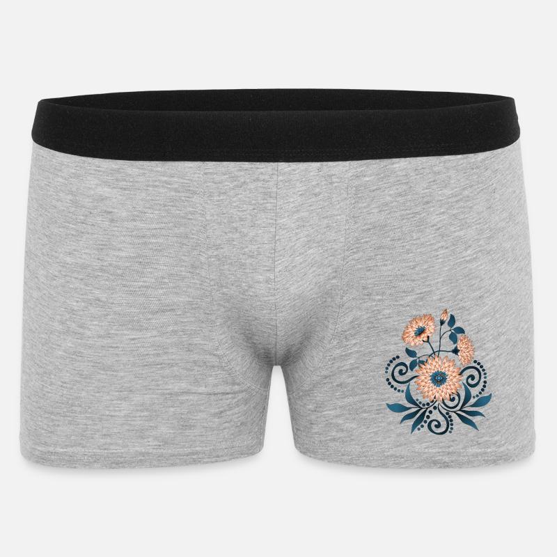 blomster - Boxer Shorts for menn - gråmelert