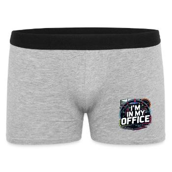 Ich bin in meinem Büro - Männer Boxer Shorts - Grau meliert - Vorne