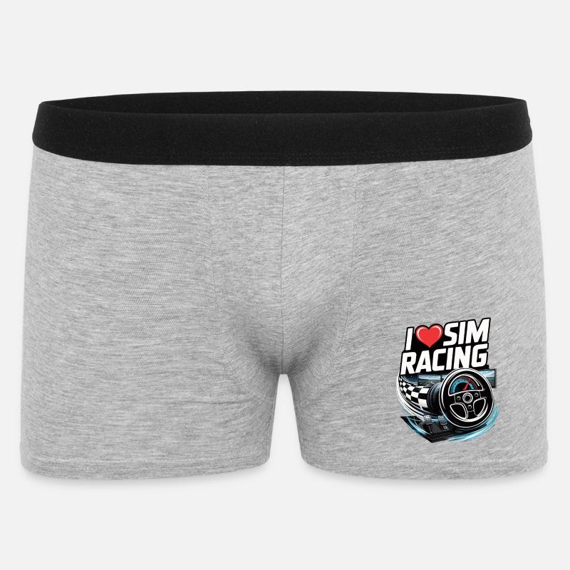 Adoro il Sim Racing - Boxer da uomo - grigio melange