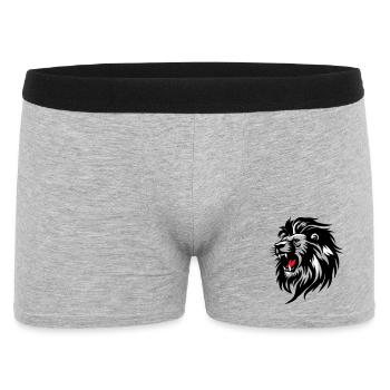 Rowing Lion Silhouette with Red Tongue - Men's Boxer Shorts - heather grey - Front