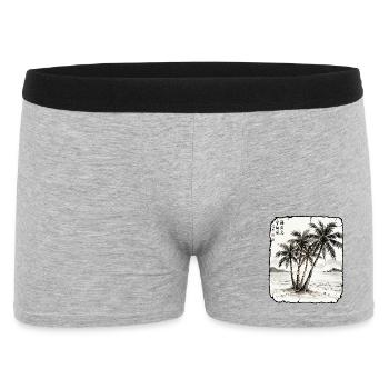 Palmen Strand Asiatisch - Männer Boxer Shorts - Grau meliert - Vorne