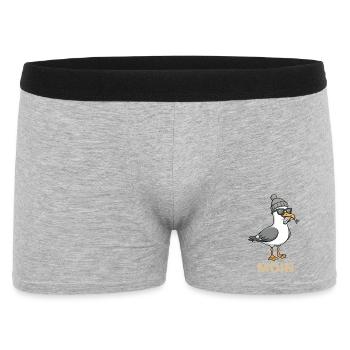 Mouette mouette de la lune avec casquette et poisson dans la bouche - Boxer Homme - gris chiné - Devant