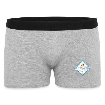 Marseille Stadt Frankreich Segelschiff Souvenir - Männer Boxer Shorts - Grau meliert - Vorne