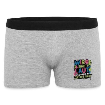  Wir Sind Laut Weil Ihr Uns Die Zukunft Klaut - Männer Boxer Shorts - Grau meliert - Vorne