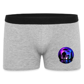 Alien Bigfoot UFO Sasquatch Believers Spaceship - Men's Boxer Shorts - heather grey - Front