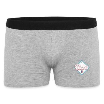 Lille Hauts-de-France Frankreich mit Hahn Souvenir - Männer Boxer Shorts - Grau meliert - Vorne