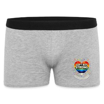 Cœur de fierté doux mais fort Cœur néon Arc-en-ciel - Boxer Homme - gris chiné - Devant