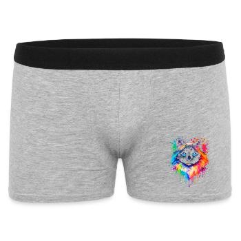 Ragdoll in Neon | Katzenkunst Pop Art - Männer Boxer Shorts - Grau meliert - Vorne