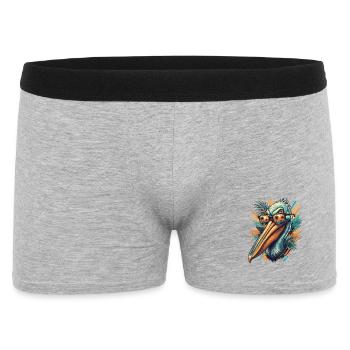 Tropical pelican with sunglasses - Men's Boxer Shorts - heather grey - Front
