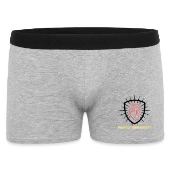 Protect Energy Herz Schild - Männer Boxer Shorts - Grau meliert - Vorne