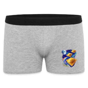 Weltraum Ravioli - Männer Boxer Shorts - Grau meliert - Vorne