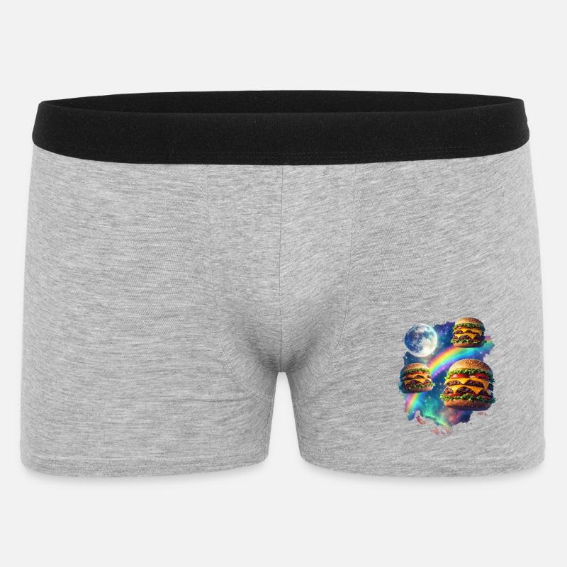 Galaktische Burger-Explosion - Männer Boxer Shorts - Grau meliert