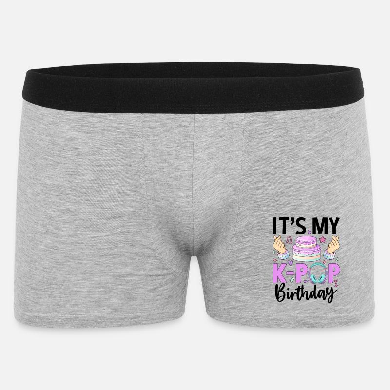 C’est mon anniversaire de K Pop - Boxer Homme - gris chiné