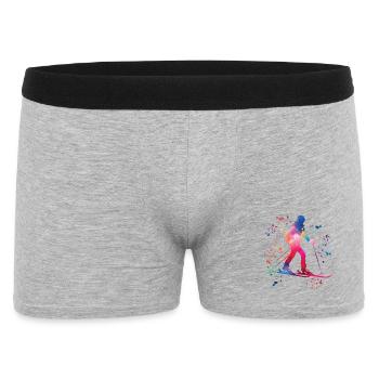 Alpiner Skifahrer Wintersport Skitouren - Männer Boxer Shorts - Grau meliert - Vorne