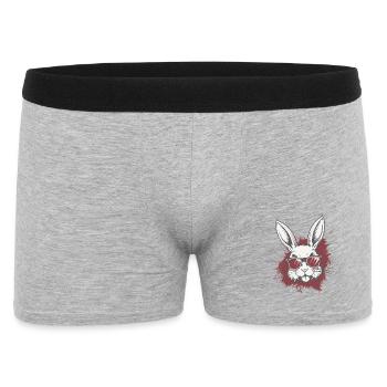 Cooler Hase mit Sonnenbrille Street Style - Männer Boxer Shorts - Grau meliert - Vorne