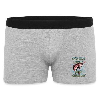 Forellen Angeln Trout Sprung – Fangfreude - Männer Boxer Shorts - Grau meliert - Vorne
