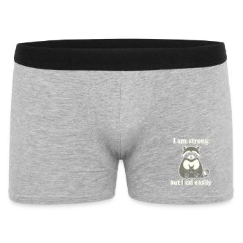 Strong raccoon – cry easily - Men's Boxer Shorts - heather grey - Front