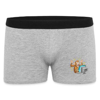 Affen-Computerausbruch - Männer Boxer Shorts - Grau meliert - Vorne