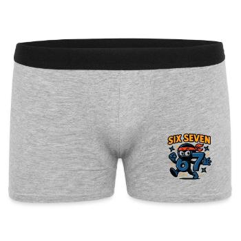 Six Seven 67 Italian Brainrot Ninja Humour Drôle - Boxer Homme - gris chiné - Devant