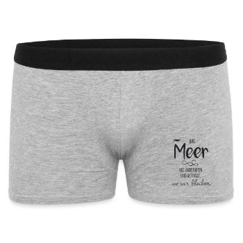 Das Meer Hat Angerufen Und Gefragt Wo Wir Bleiben - Männer Boxer Shorts - Grau meliert - Vorne