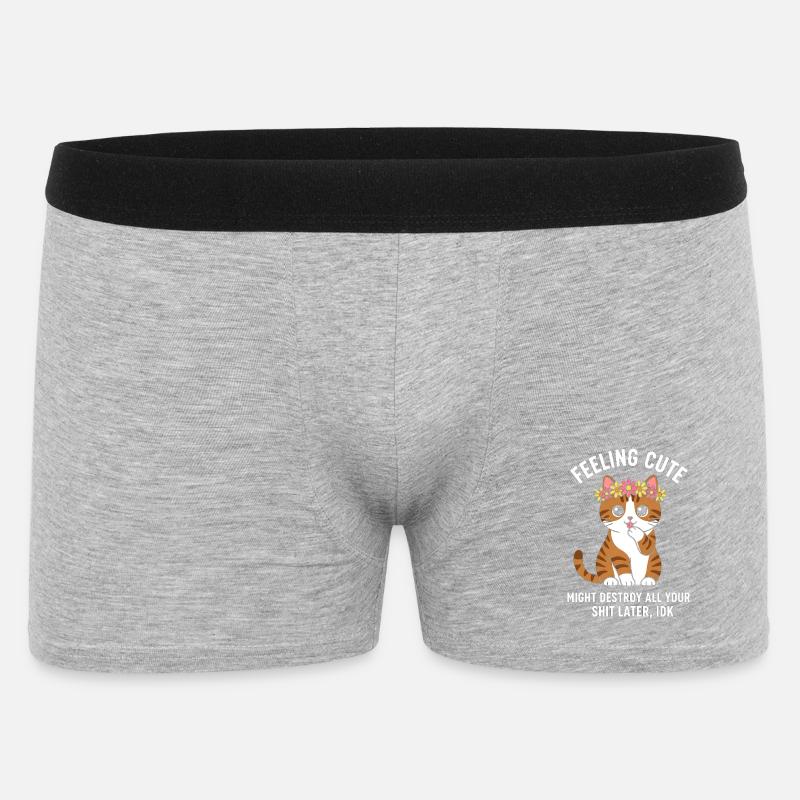 Kätzchen Spruch Chaos - Männer Boxer Shorts - Grau meliert
