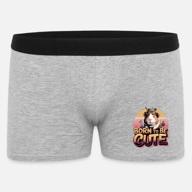 Født til å være søt marsvin-skjorte Steampunk - Boxer Shorts for menn - gråmelert