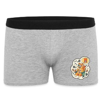 Katzenkino Popcorn Spaß - Männer Boxer Shorts - Grau meliert - Vorne