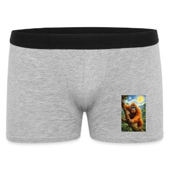 Orang-Utan Sternennacht Stil - Männer Boxer Shorts - Grau meliert - Vorne