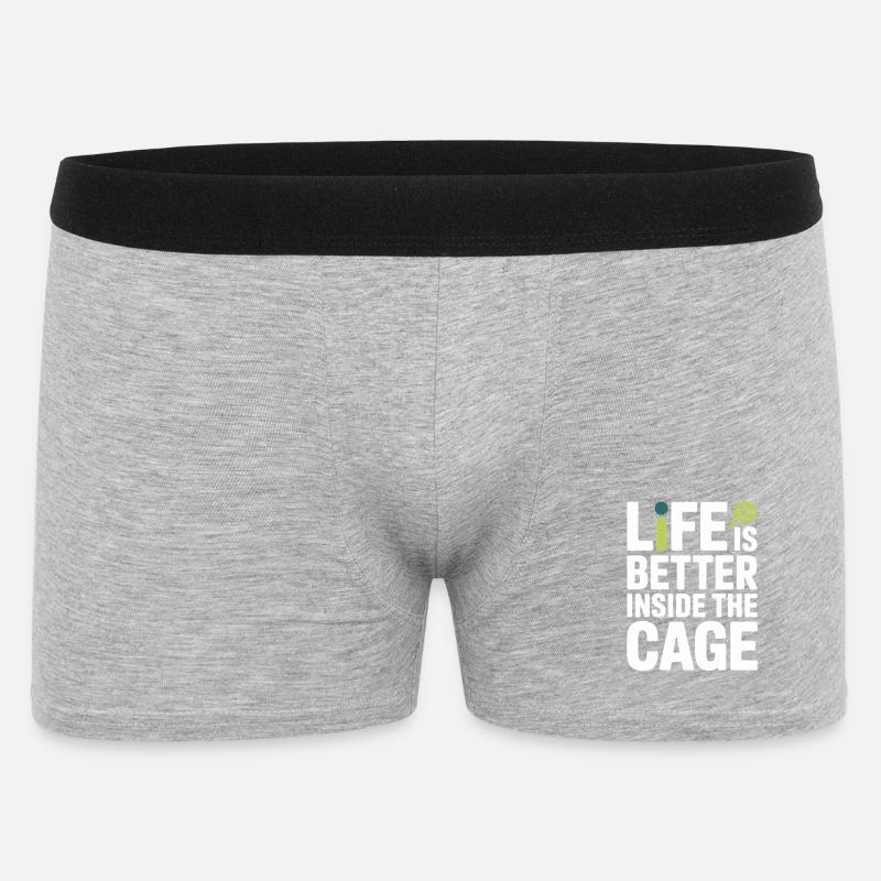 La vita del giocatore di Padel è migliore dentro la gabbia Padel - Boxer da uomo - grigio melange